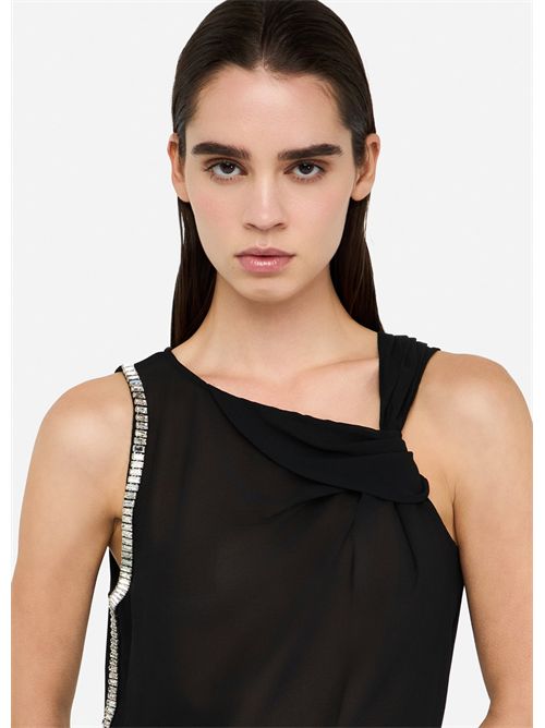 Top in cotone e georgette LIU JO | CF5140J0088/22222